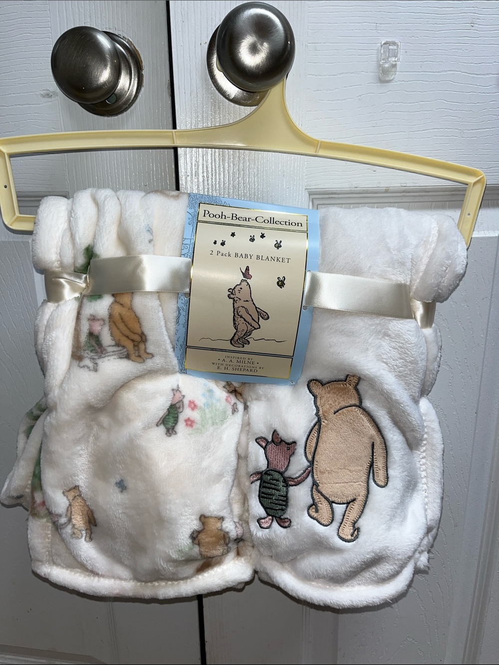 New Pooh Bear Collection 2 pack baby blankets A.A. Milne E.H. Shepard